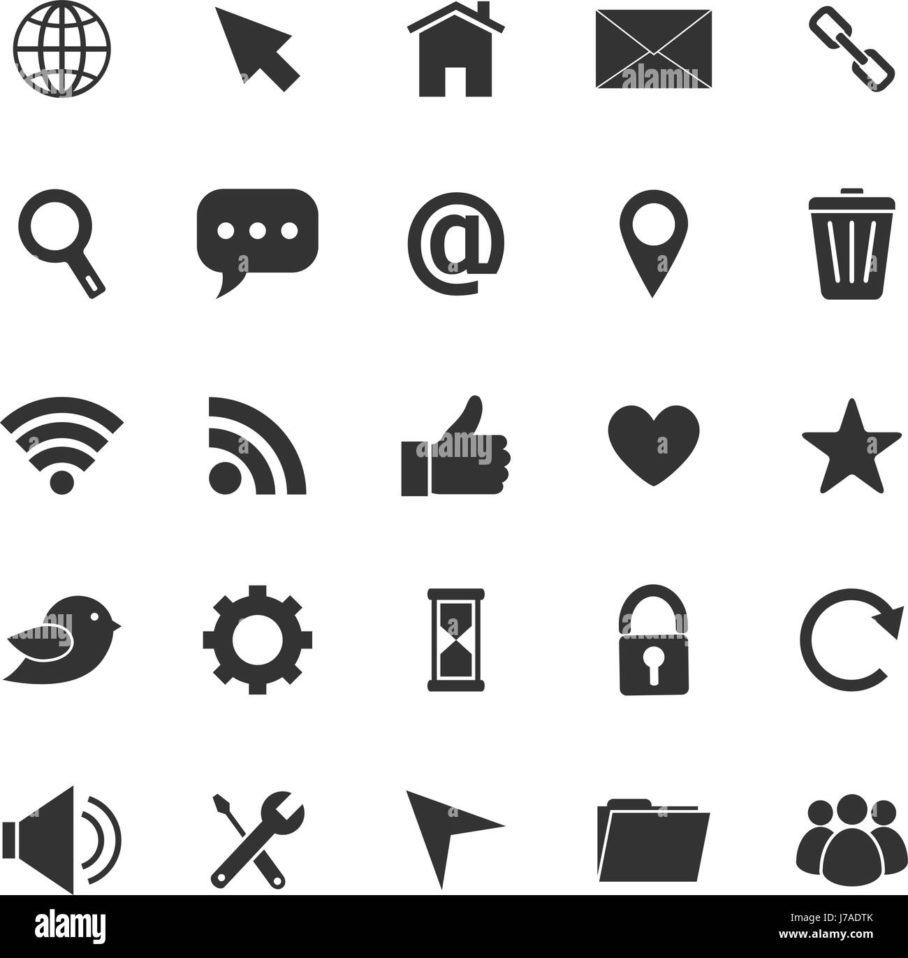 Website icons on white background, stock vector Stock Vector Image ...