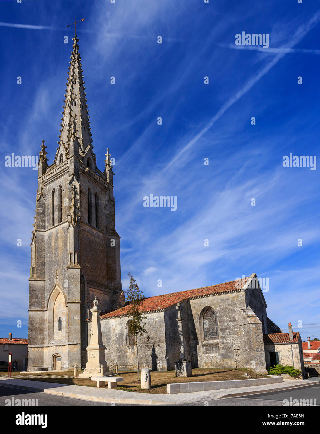 France, Charente Maritime, Moeze, the church Stock Photo