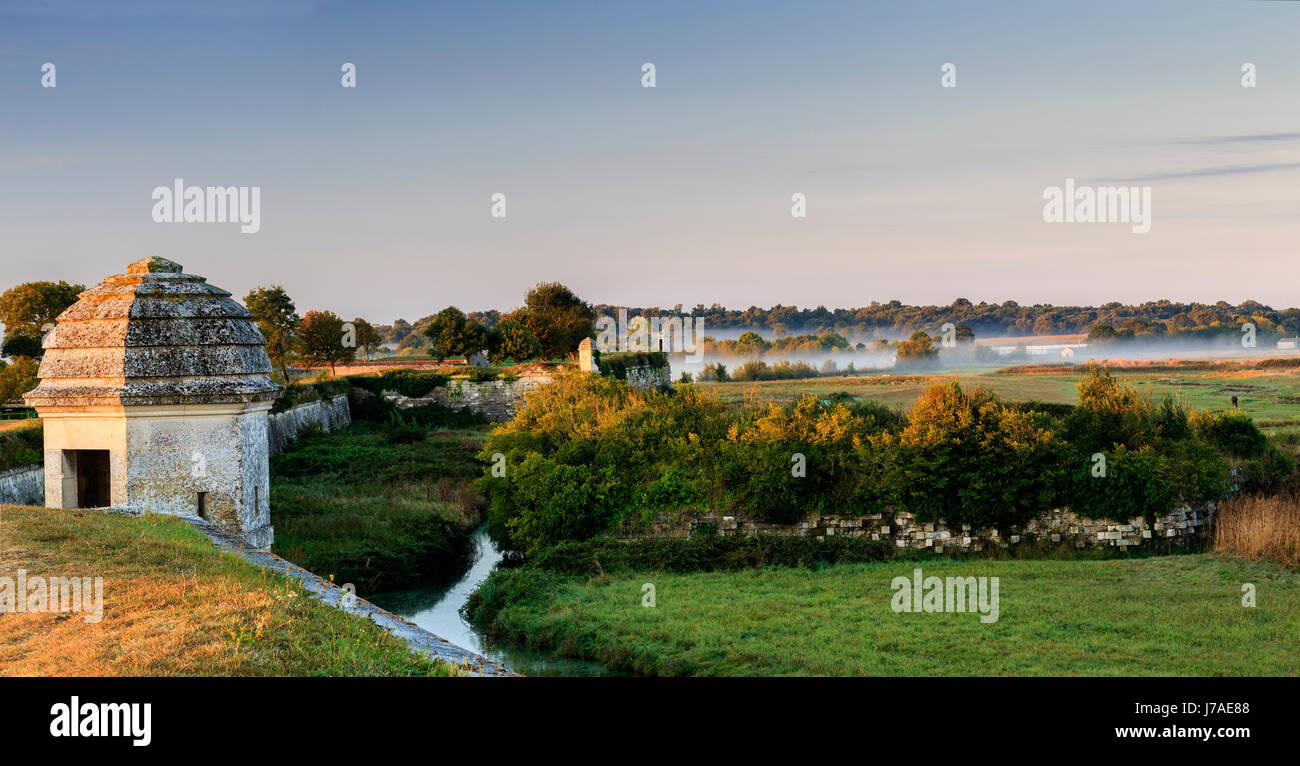 France, Charente Maritime, Hiers Brouage, Citadel of Brouage, walls and turrets Stock Photo