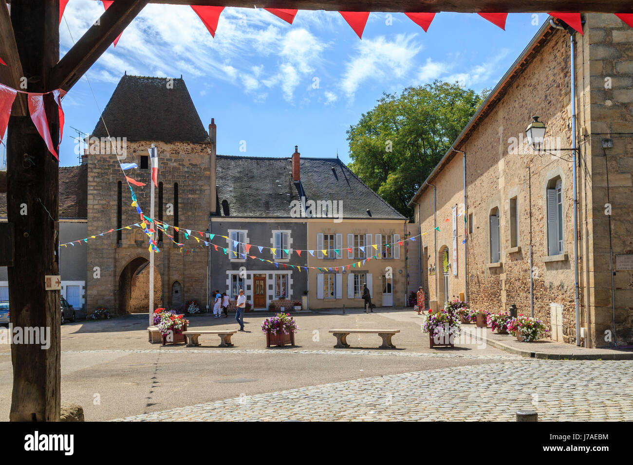 France, Indre, Sainte Severe sur Indre, Marche square, Stock Photo