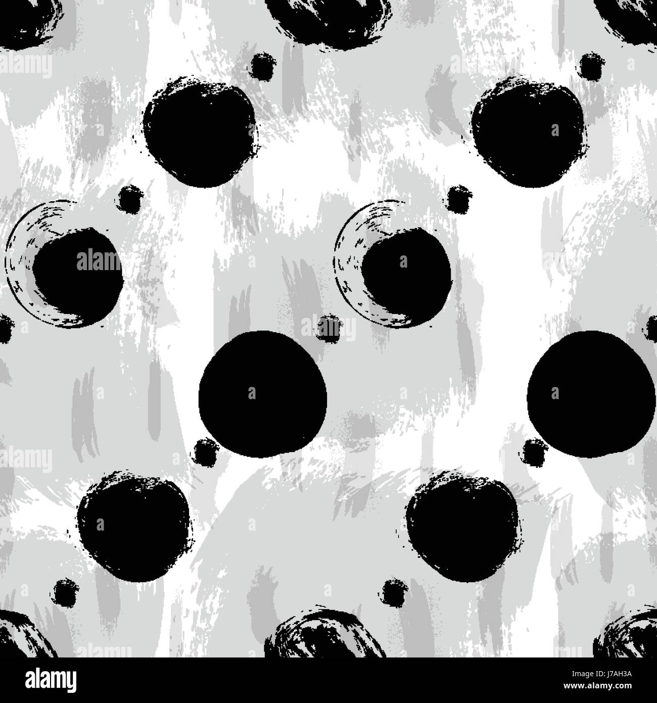 Seamless black and white pattern with abstract circles Stock Vector ...