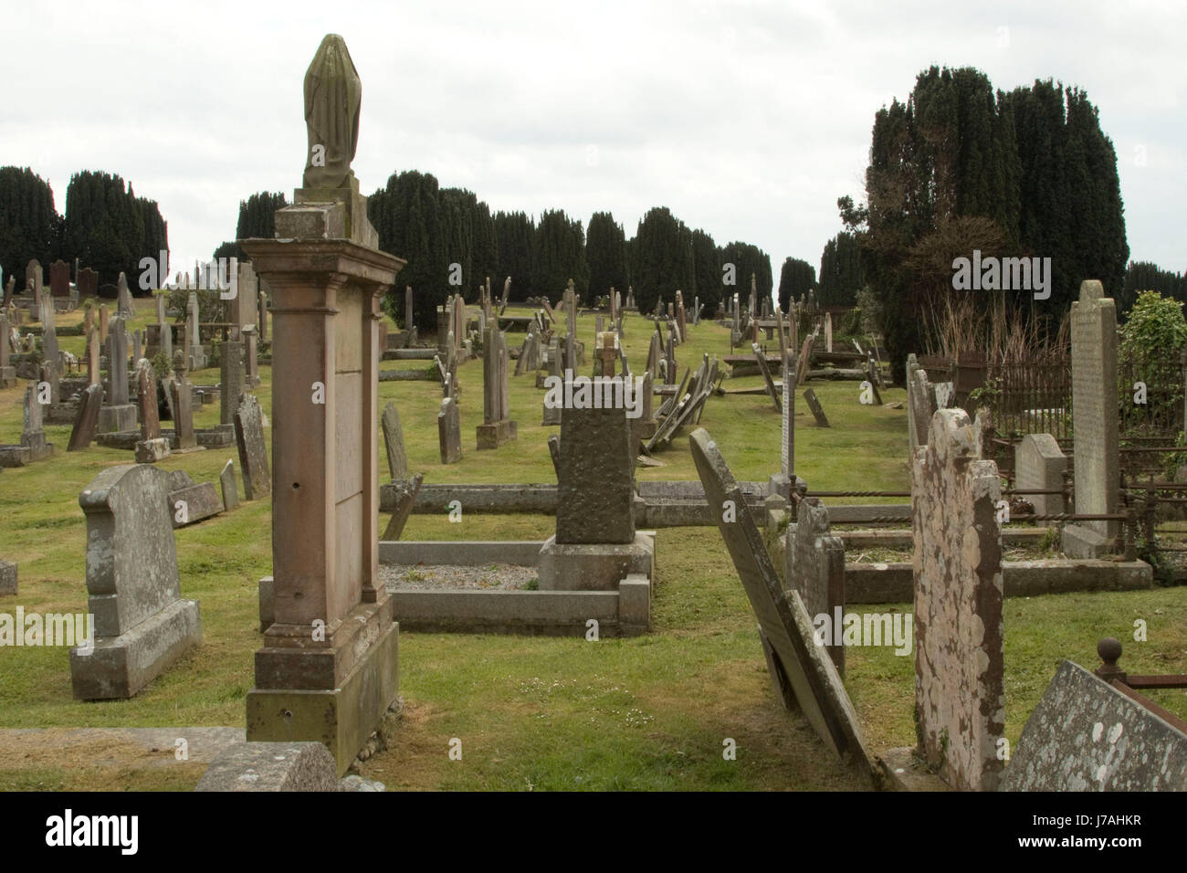 Headstones in an old cemetery in Newtownards Co Down Northern Ireland Stock Photo