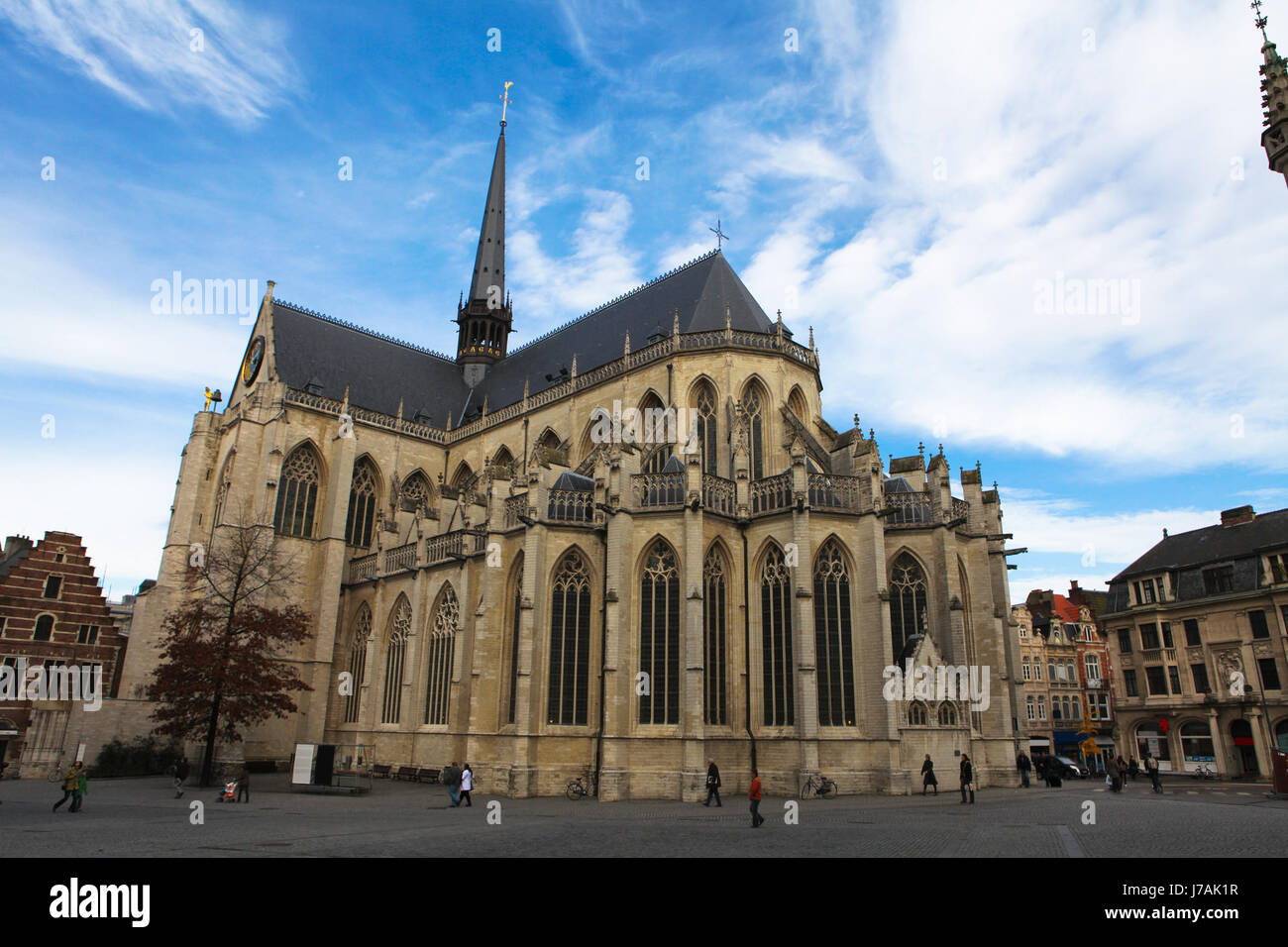 church belgium flanders brabant tower religion church city town cathedral stock Stock Photo