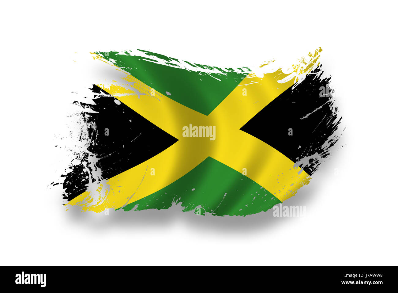 flag national jamaica flag blow national jamaica pictogram symbol pictograph Stock Photo