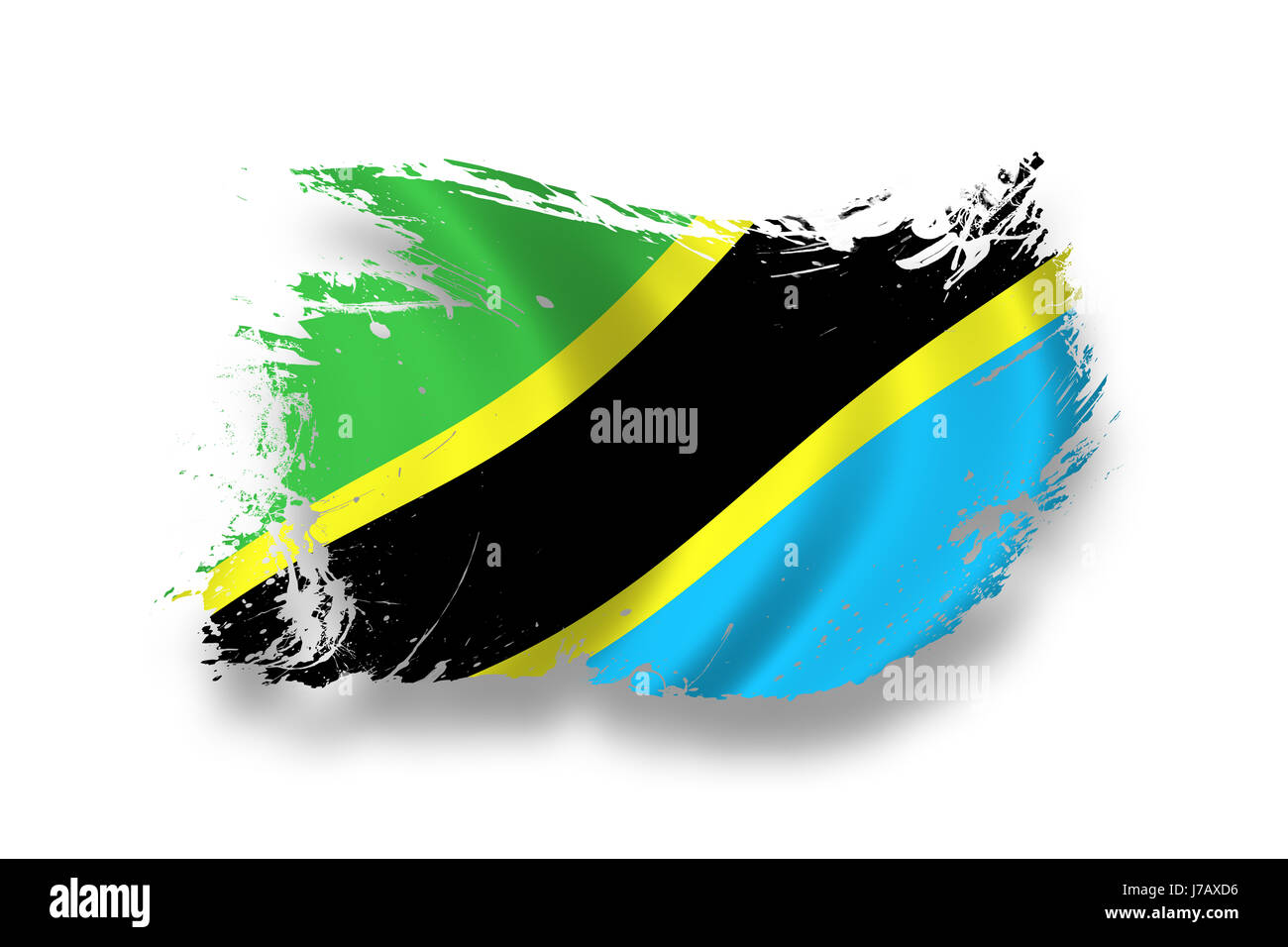 flag national tanzania flag blow national tanzania pictogram symbol pictograph Stock Photo