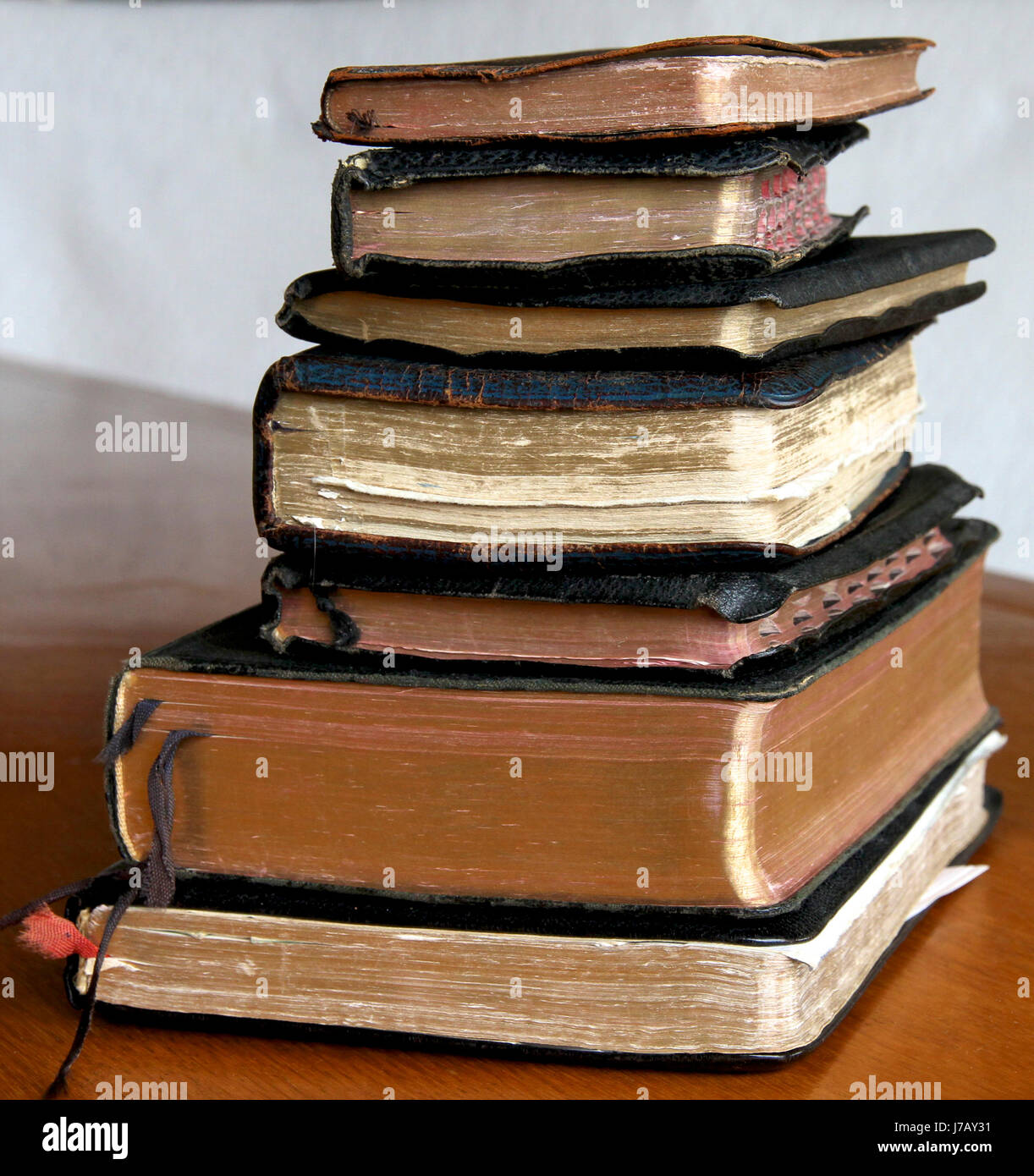 Old bibles and prayer books Stock Photo Alamy