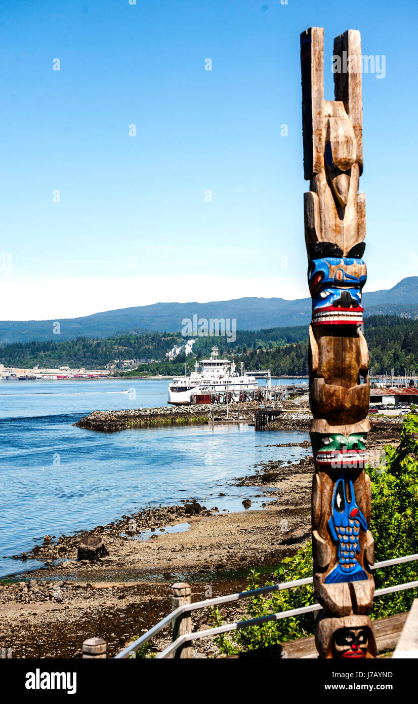 Powell River-Comox Ferry on Malaspina Straits on 24 May, 2017 Stock Photo