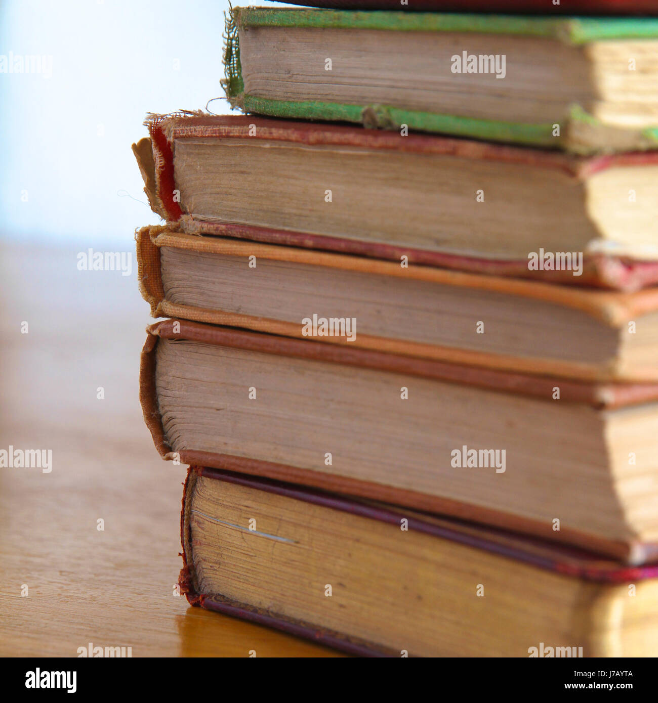 Stack of old books. Stock Photo