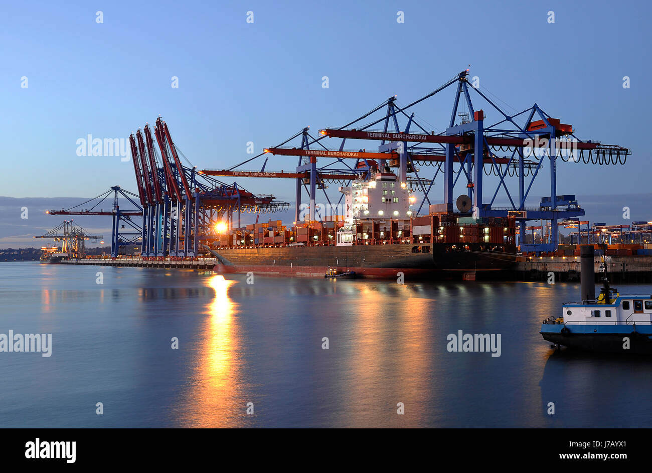 container port hamburg Stock Photo