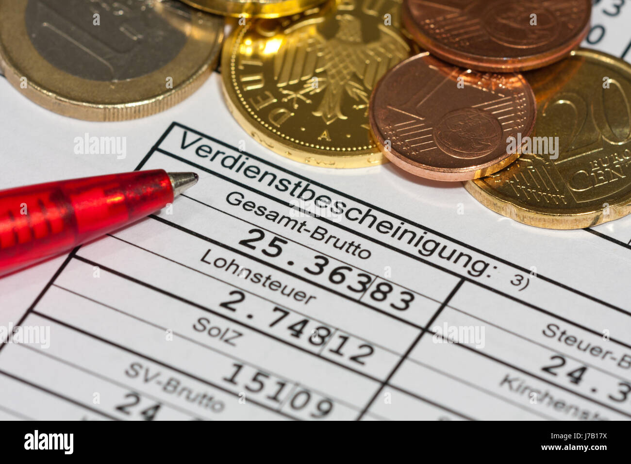 accounting tax salary net gross payroll accounting wages wage abrechnen Stock Photo