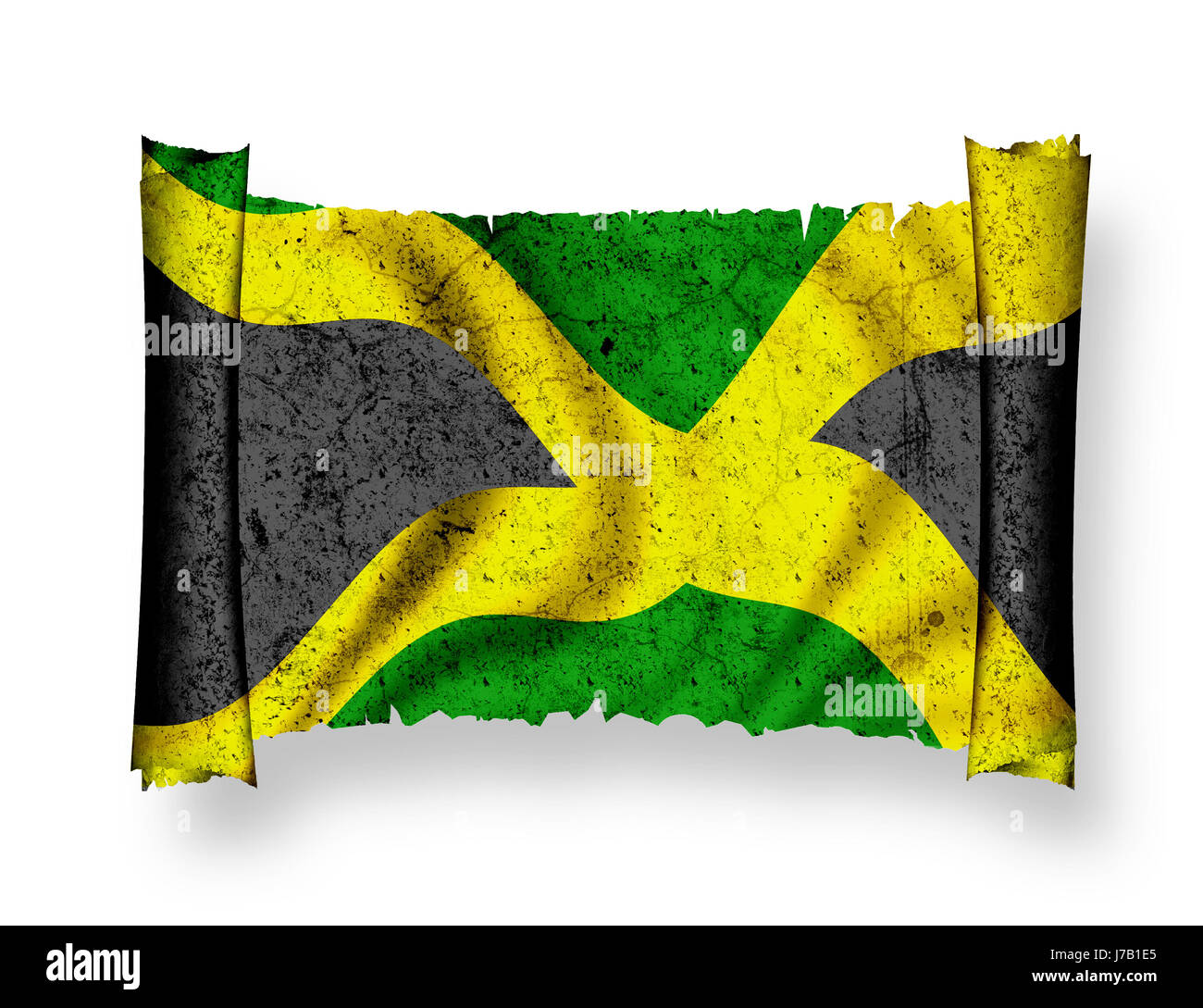 flag national jamaica flag blow national jamaica pictogram symbol pictograph Stock Photo