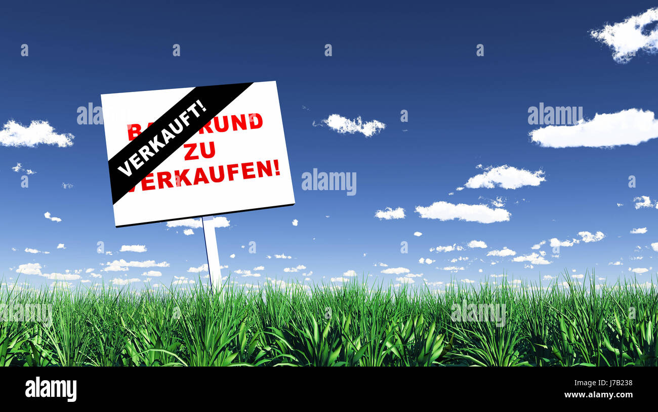Construction Plot Sign sign signal real estate house-build building plot land realty ground ...