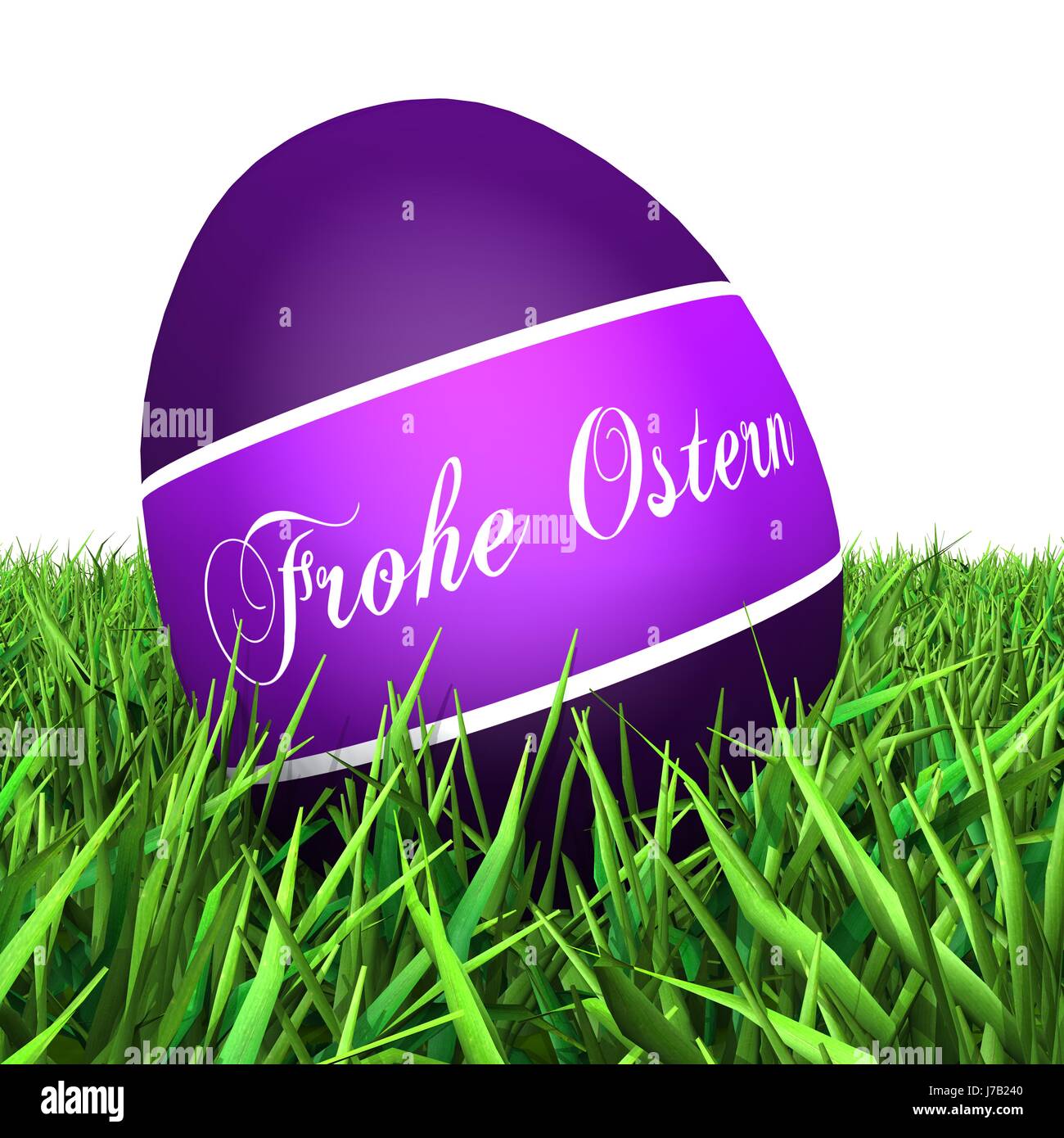 purple easter egg in the grass happy easter 01 Stock