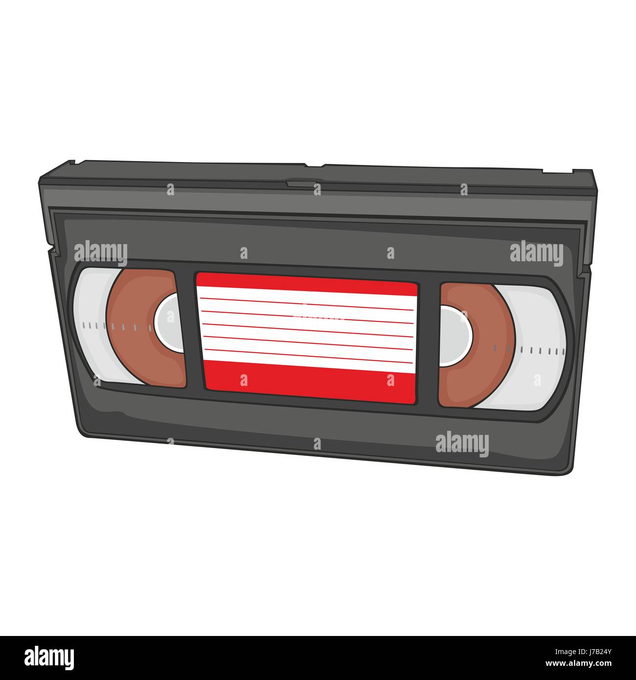 retro cassette tape sound carrier object isolated vintage illustration
