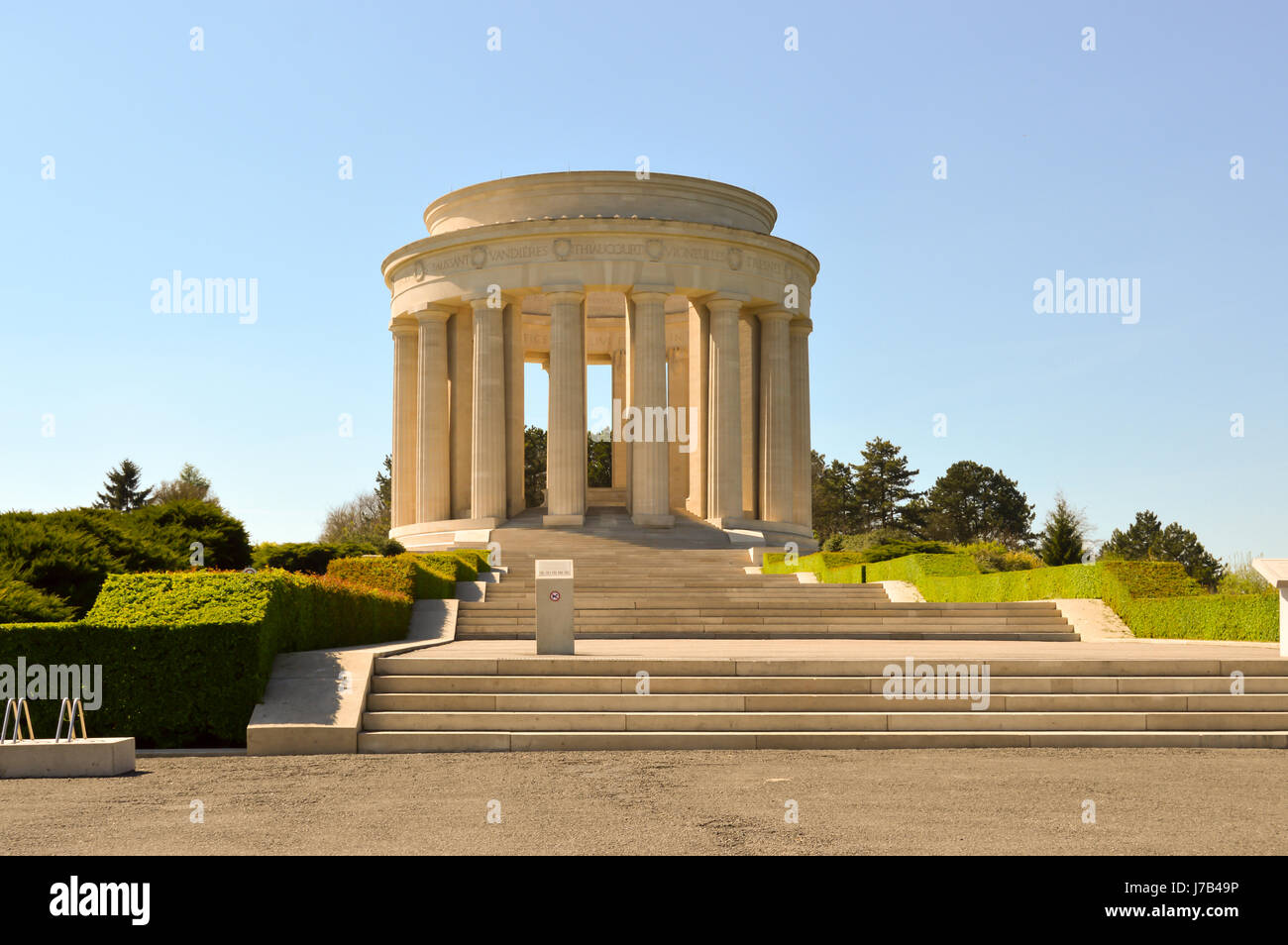 Monument of the Montsec Butte to the glory of the American soldiers in the Meuse in France Stock Photo