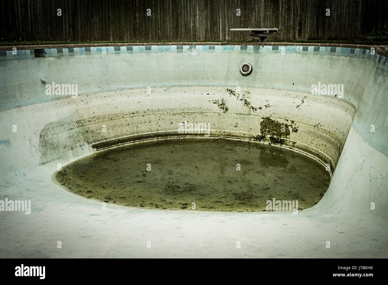 Dirty Neglected Swimming Pool Stock Photo