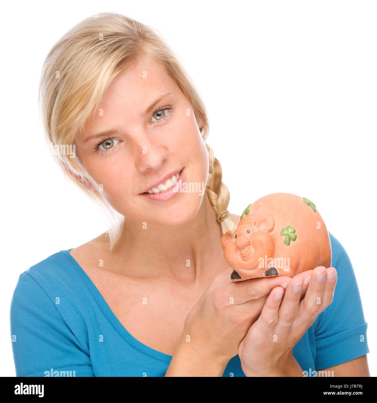 woman with piggy bank Stock Photo - Alamy