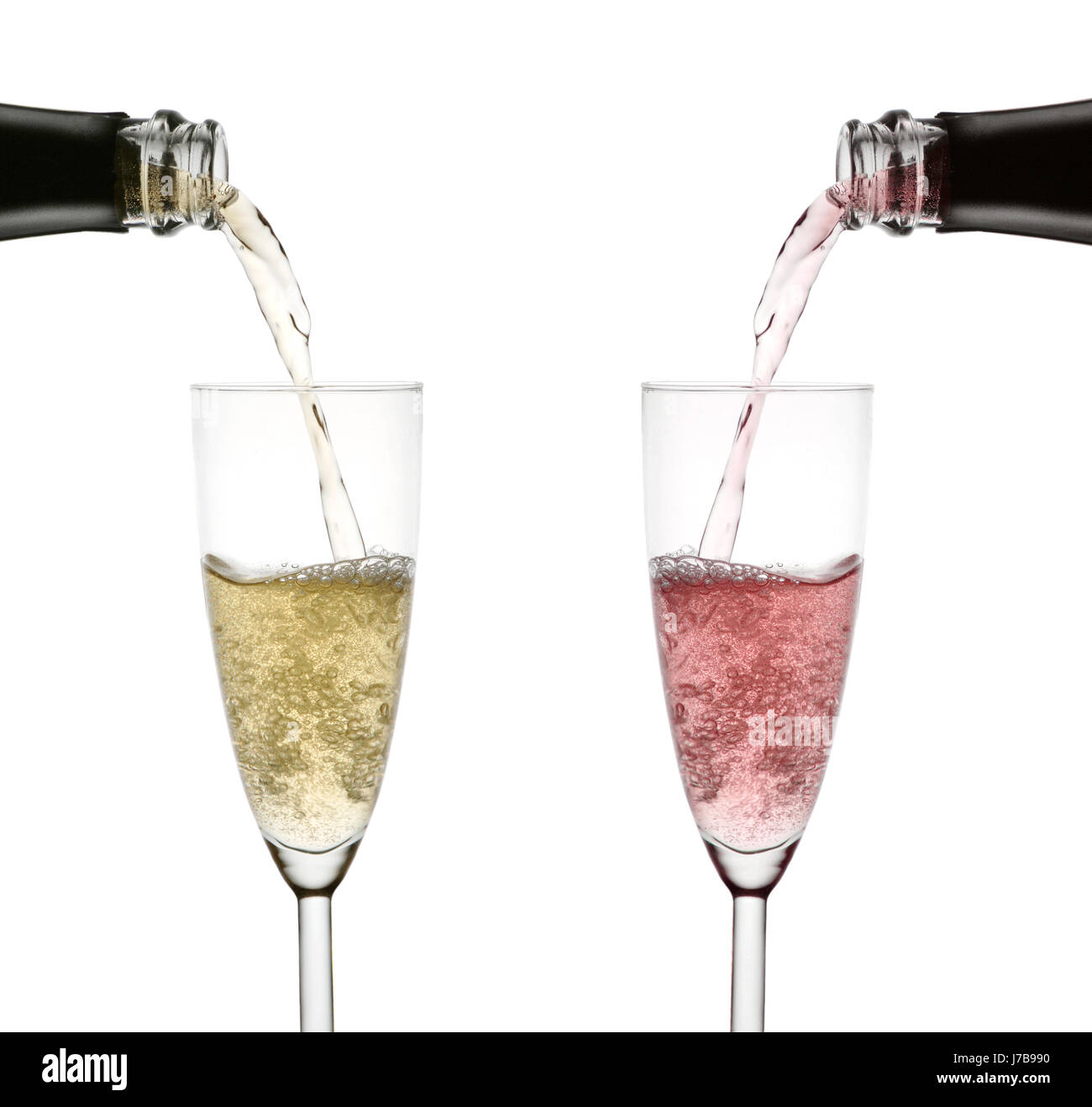 celebrate reveling revels celebrates duo party celebration pour in champagne Stock Photo