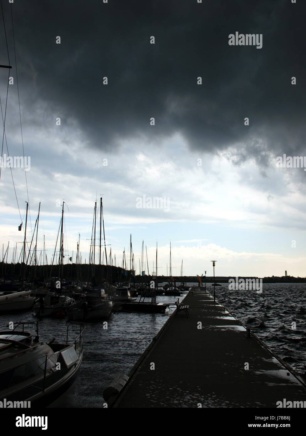 thunder-storm Leipzig salt water sea ocean water storm gale clouds cloud waves Stock Photo