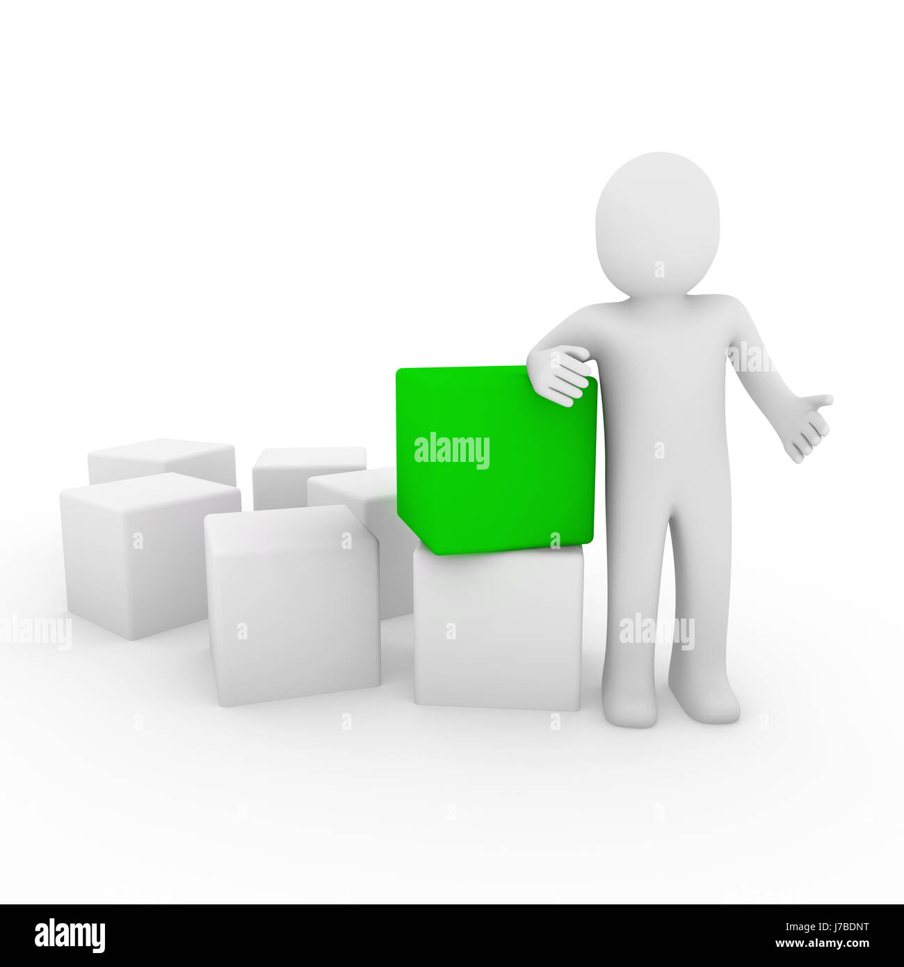 3d human cube green Stock Photo - Alamy