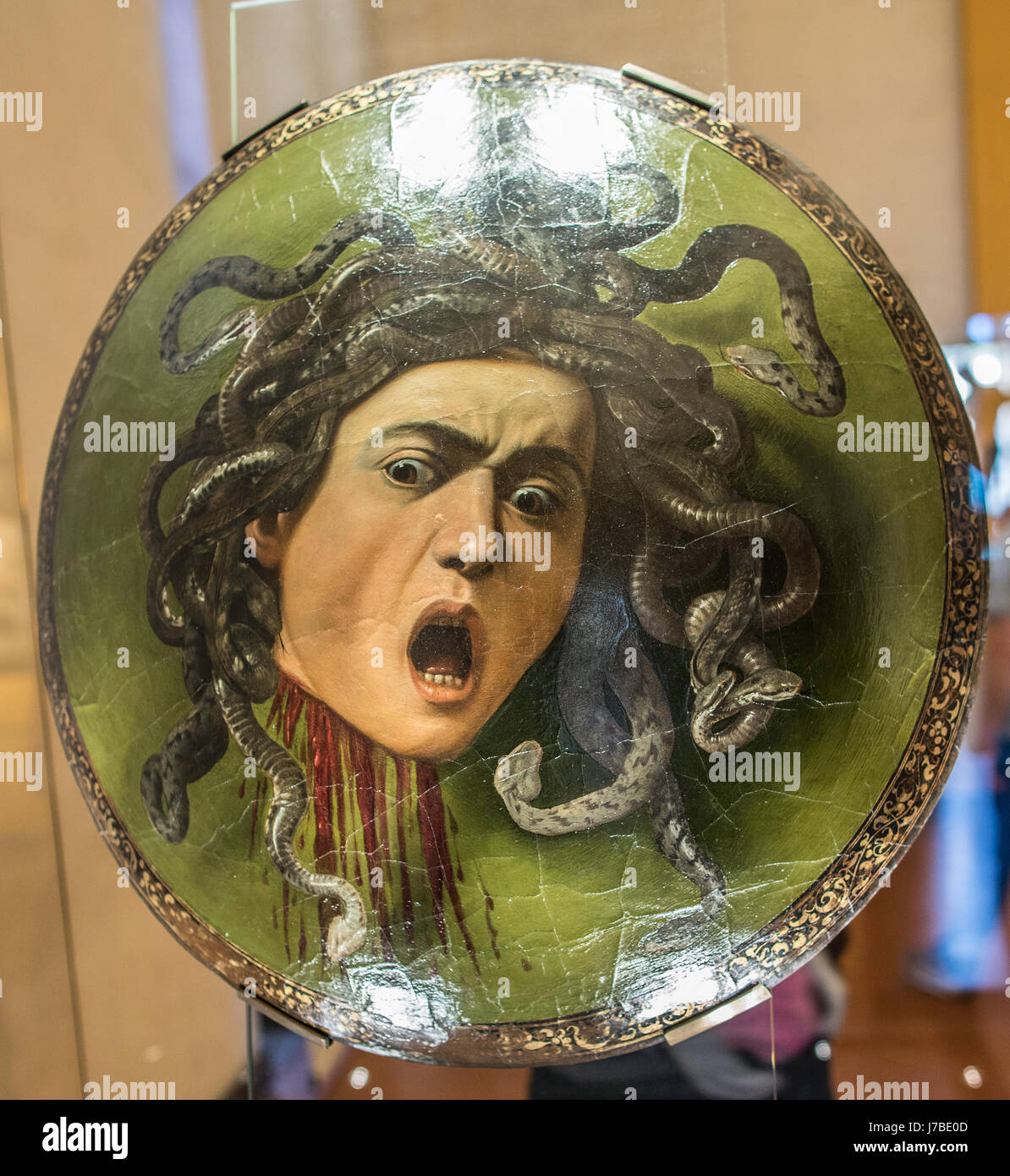 Medusas Head Painted By Caravaggio Uffizi Museum Florence Italy Stock Medusas Head Painted By Caravaggio Uffizi Museum Florence Italy Stock