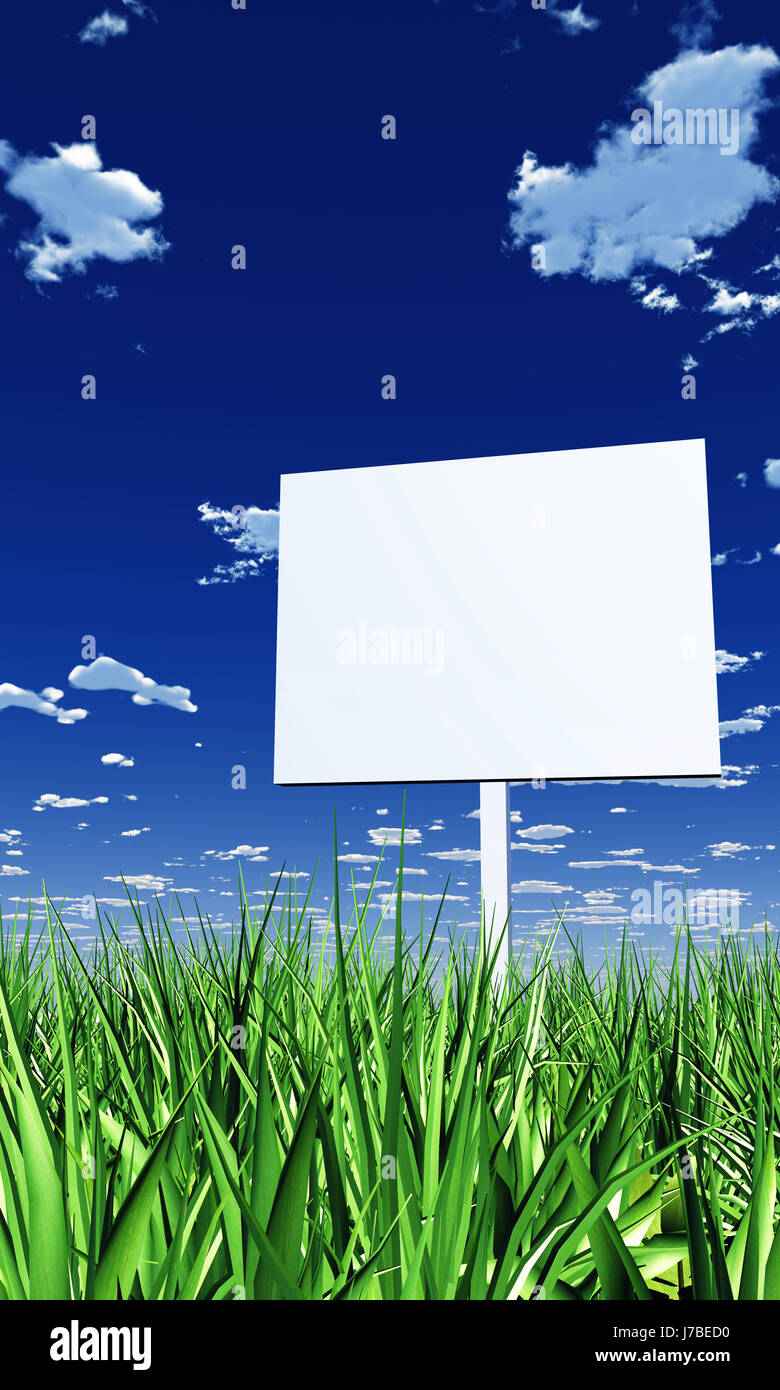 blank sign in the grass 02 Stock Photo - Alamy