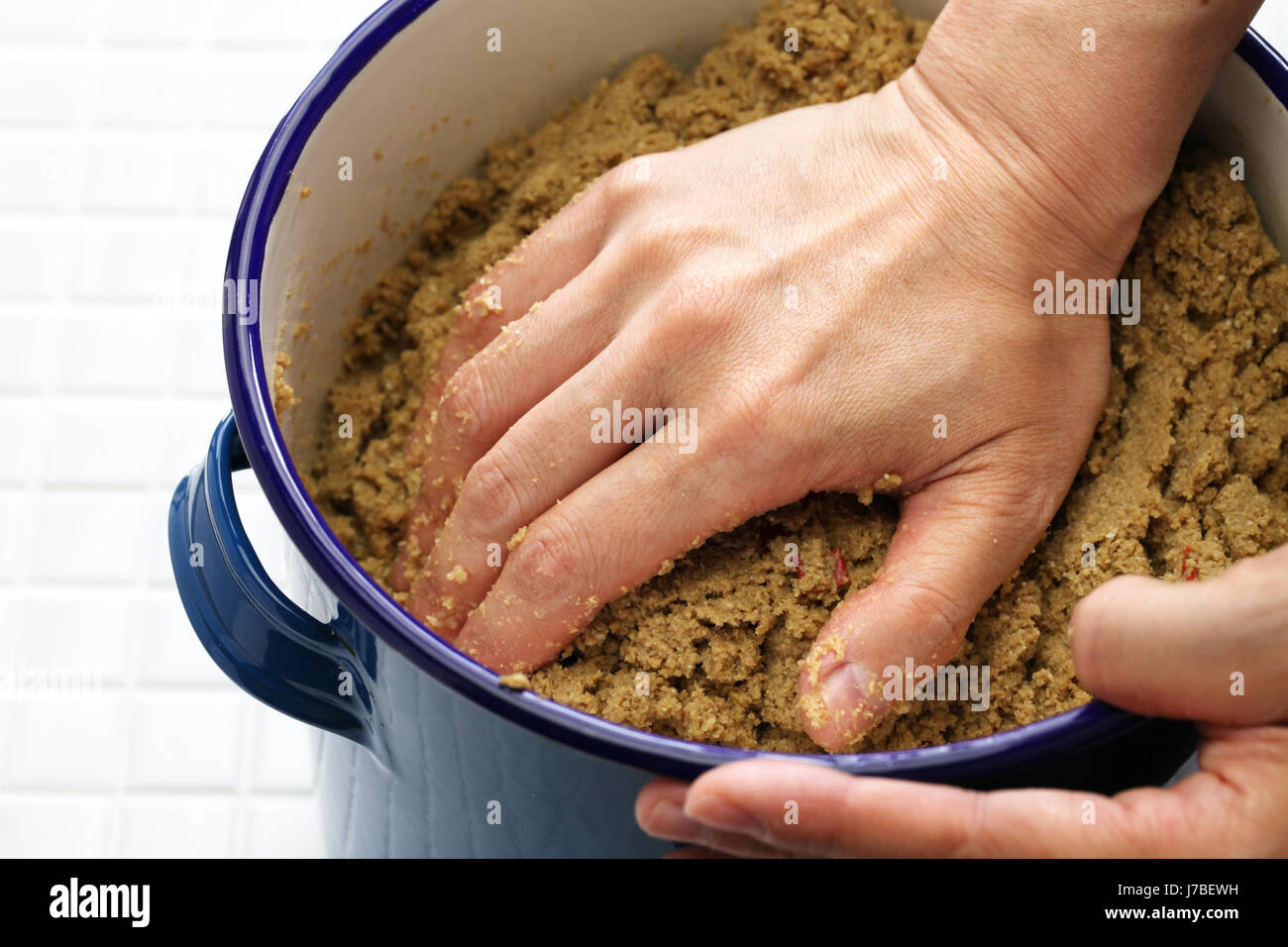 maintenance of nukadoko(salted rice bran bed for pickles), japanese traditional food cooking Stock Photo - Alamy maintenance of nukadoko(salted rice bran bed for pickles), japanese traditional food cooking Stock Photo - Alamy