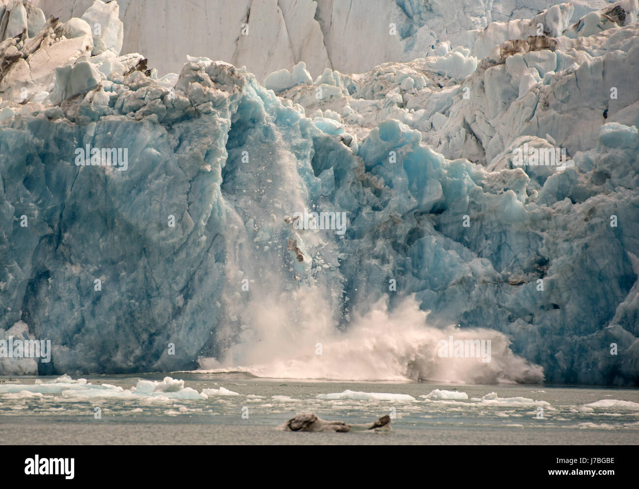 Dawes Glacier in Endicott Arm Calve Stock Photo