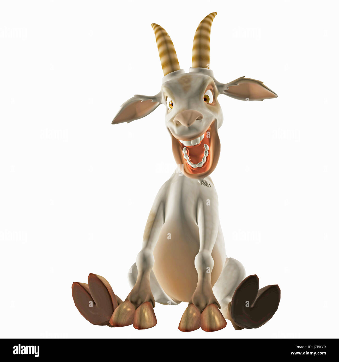 goat buck funny beef ridiculous cry animal mammal goat buck horn obstinate Stock Photo