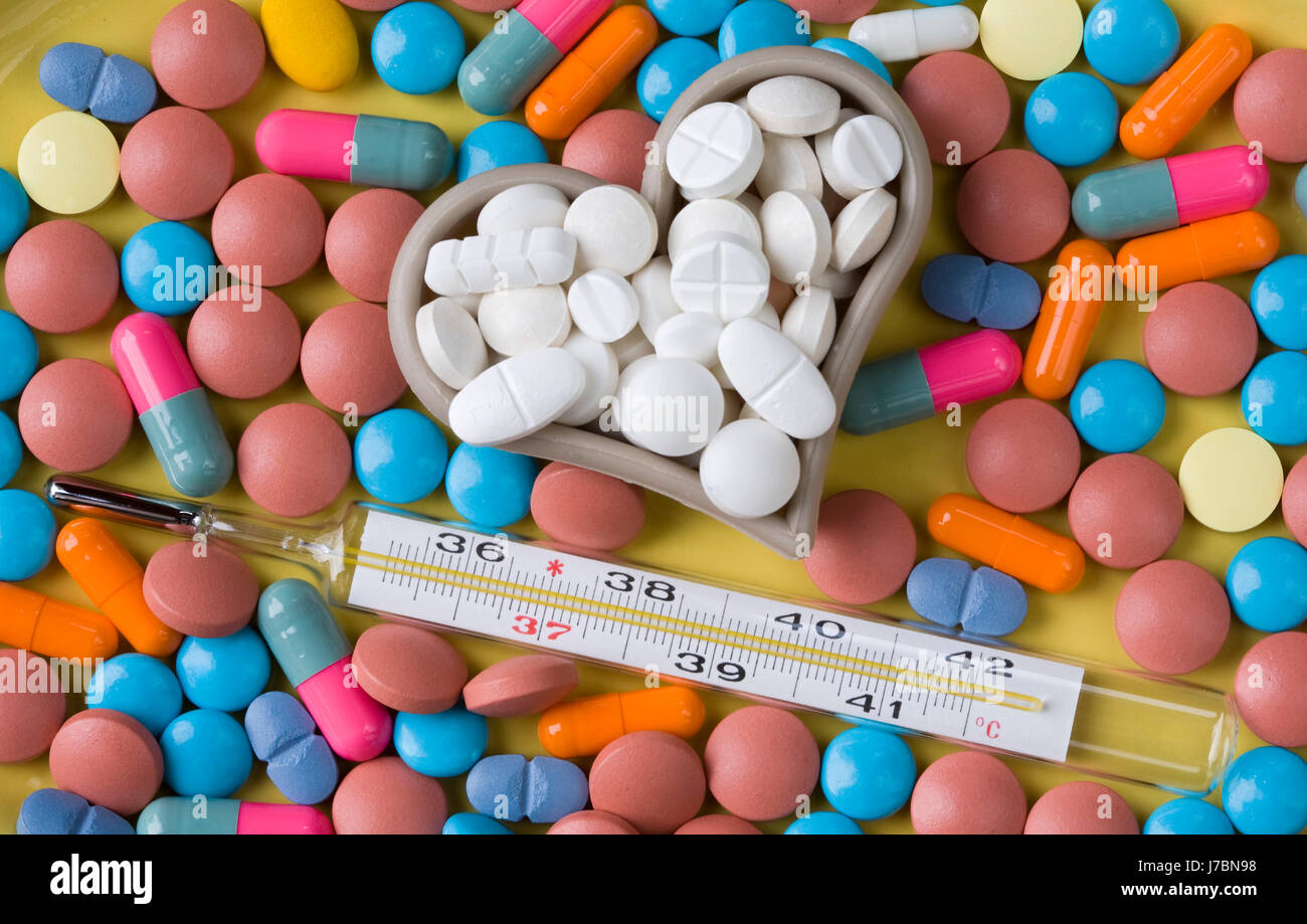 health coloured colourful gorgeous multifarious richly coloured tablets Stock Photo