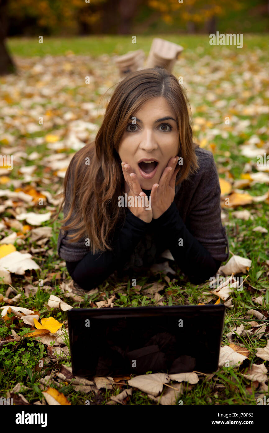 woman laptop notebook computers computer lie lying lies wireless ...