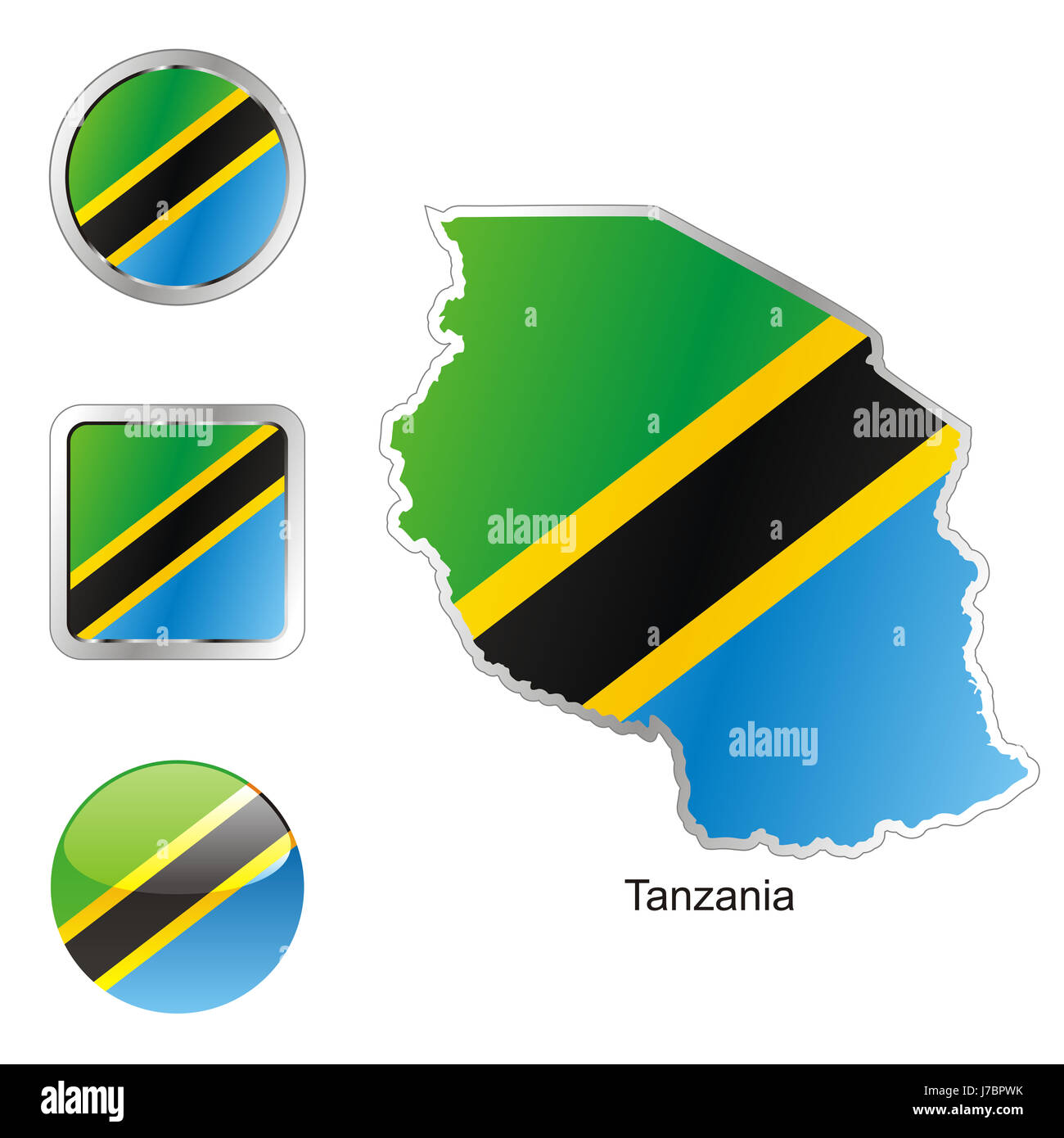 Tanzania flag map hi-res stock photography and images - Alamy