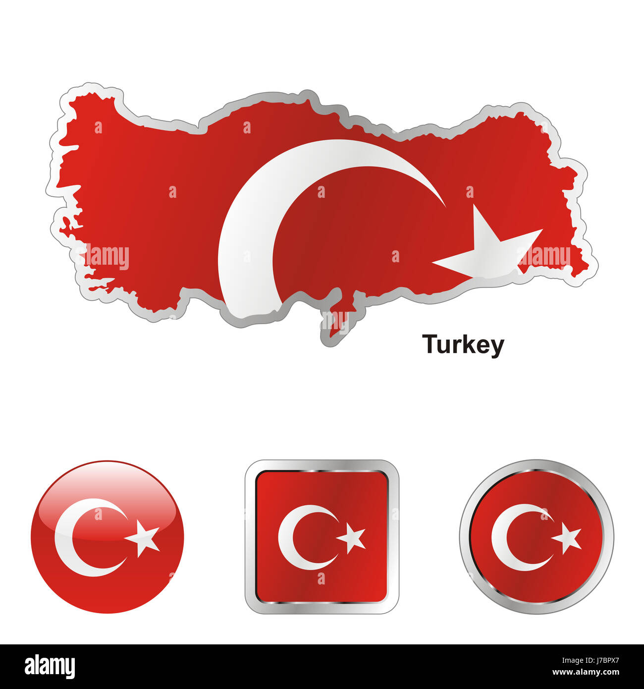 europe illustration flag turkey button travel colour emblem europe illustration Stock Photo