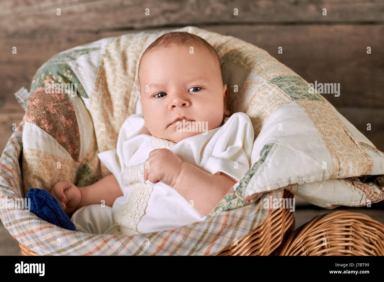 Look of little child. Kid and blanket Stock Photo Alamy