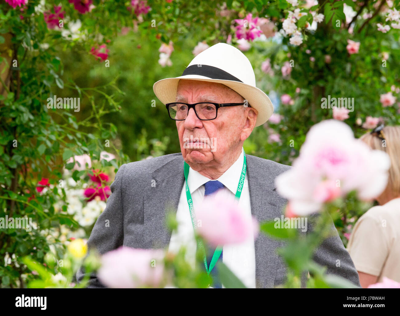 Rupert Murdoch, Australian-born American media mogul, looking at a display at the RHS Chelsea Flower Show 2017 Stock Photo