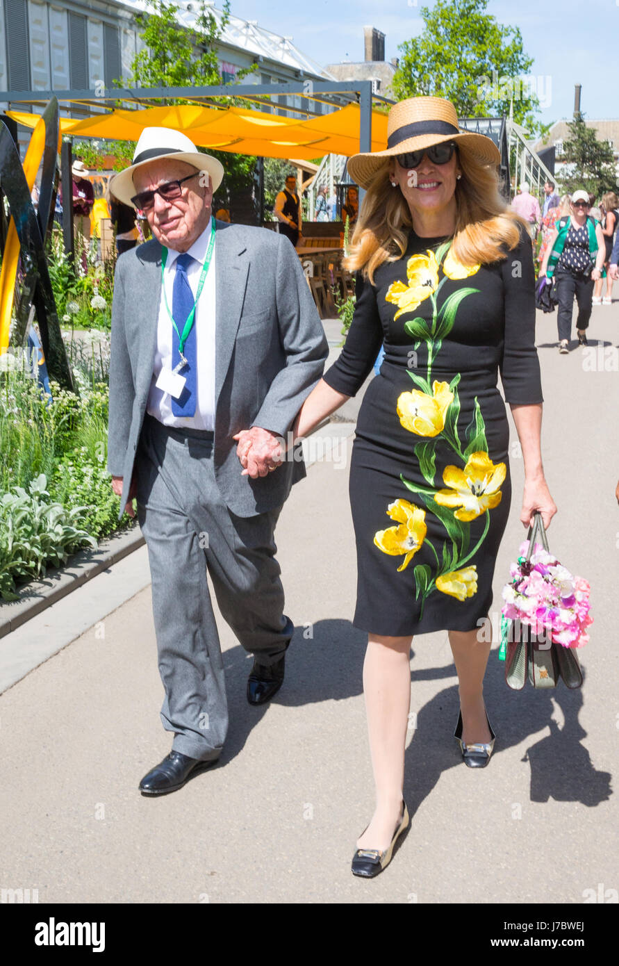 Rupert Murdoch, Australian-born American media mogul and His Wife Jerry  Murdoch at the RHS Chelsea Flower Show 2017 Stock Photo - Alamy