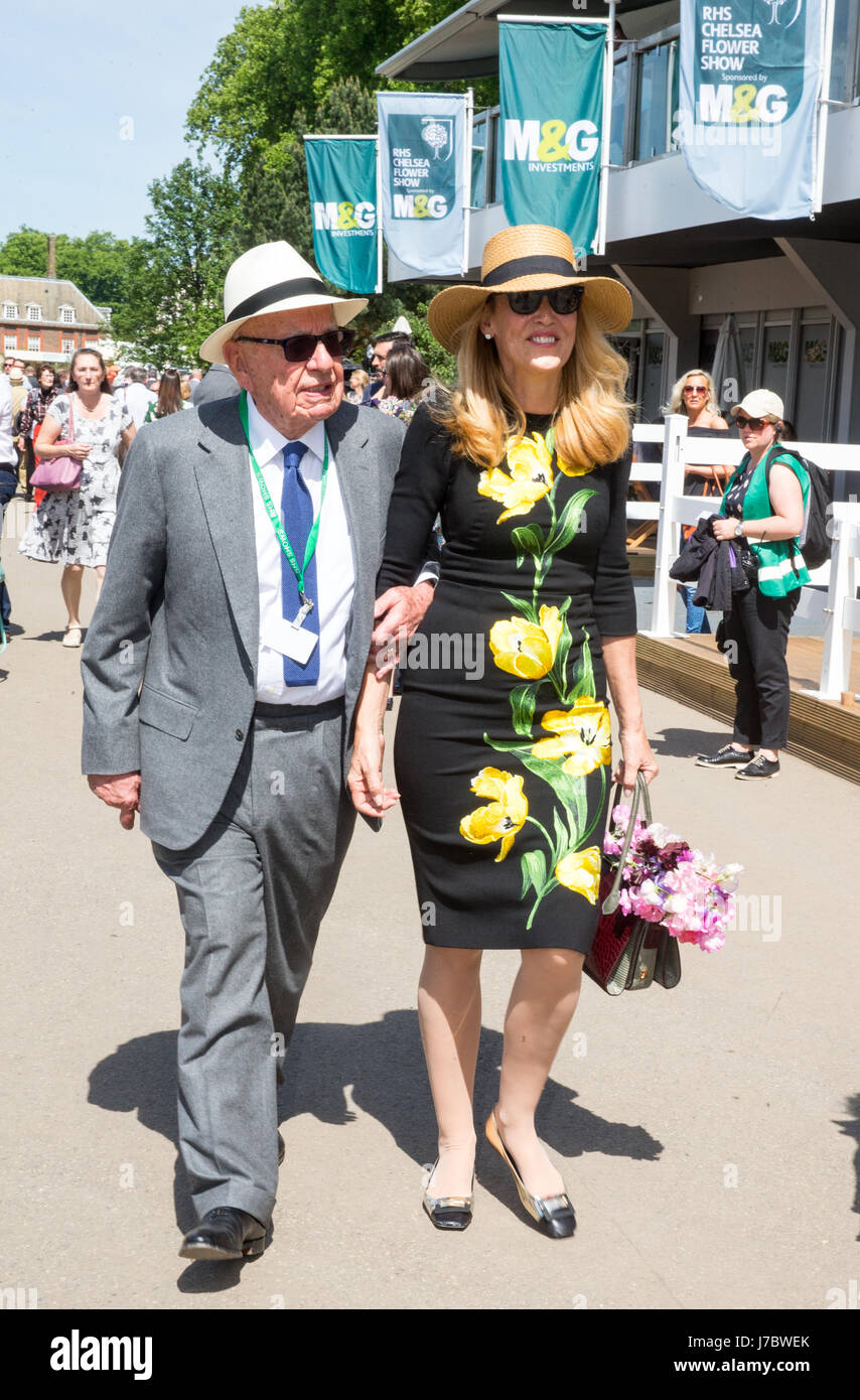 Rupert Murdoch, Australian-born American media mogul and His Wife Jerry