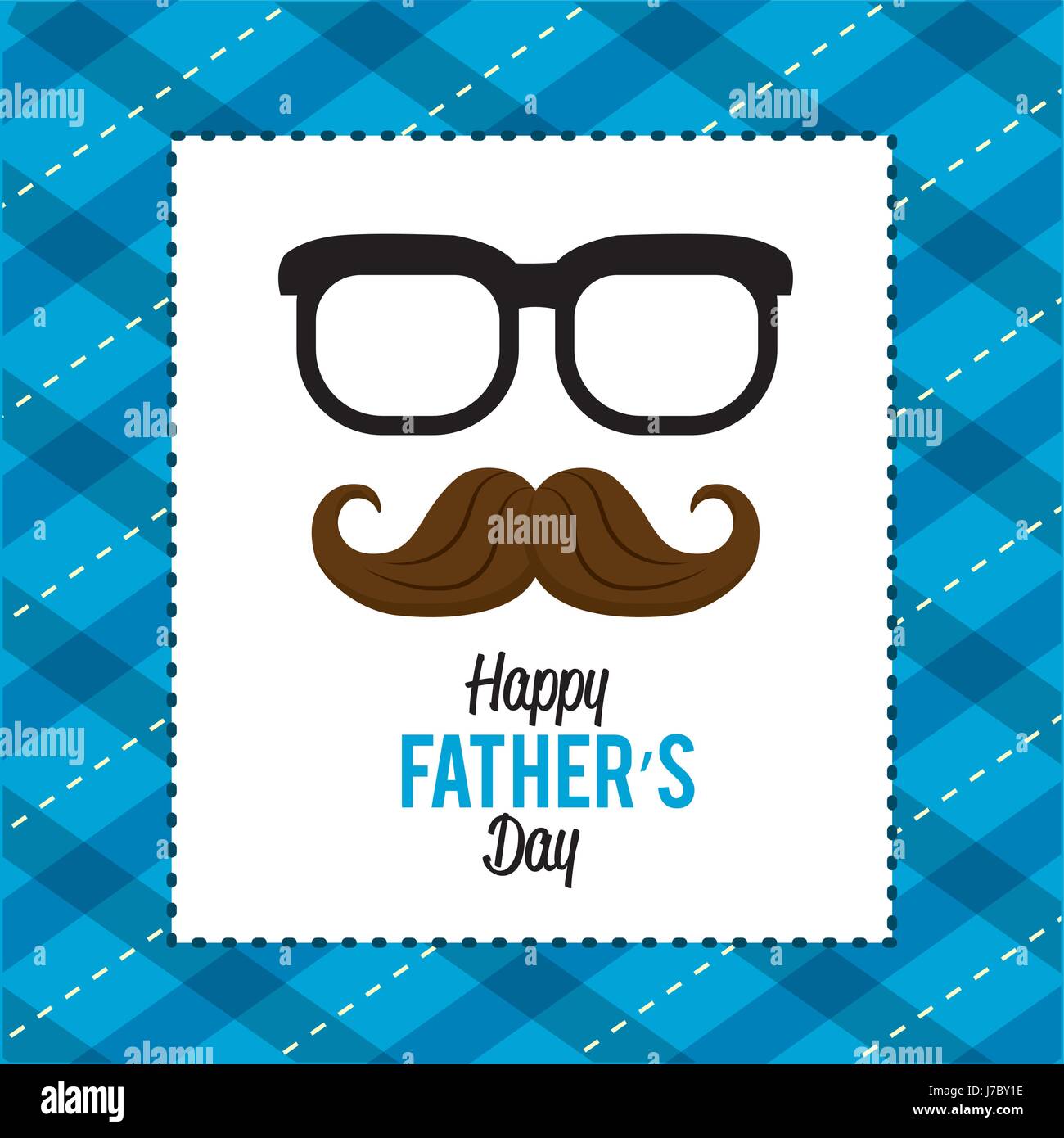 happy father day card with mustache and glasses design Stock Vector ...