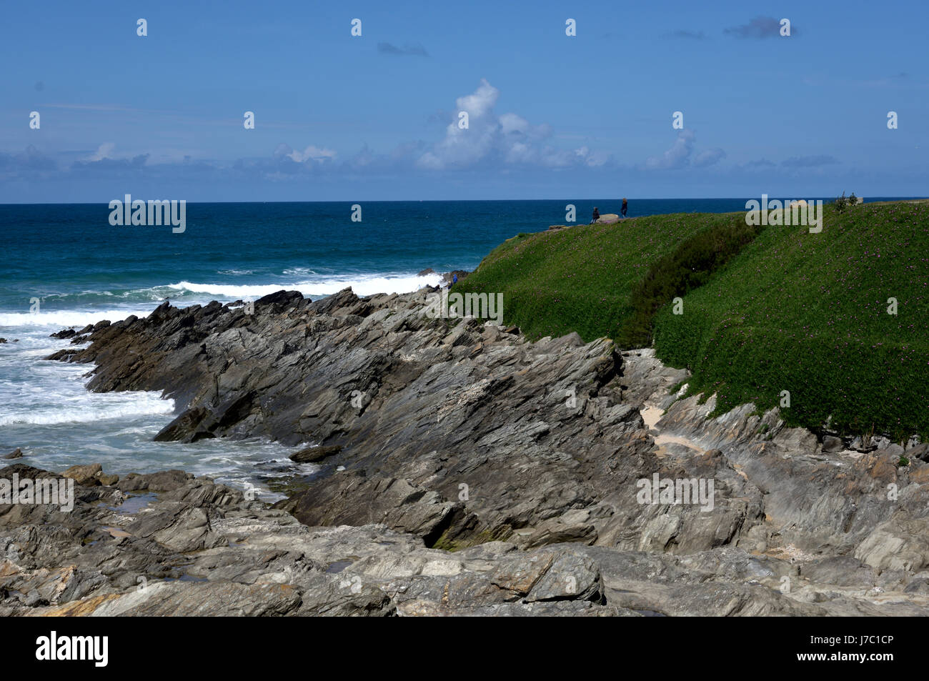 Looking out to the Atlantic Ocean, NEWQUAY Stock Photo