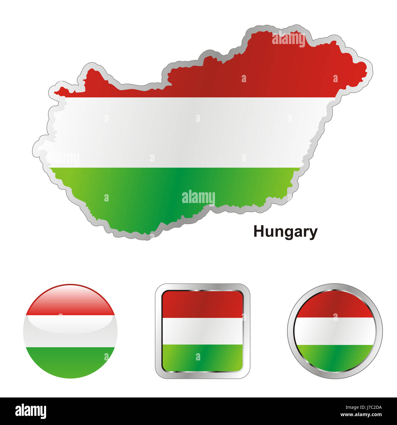 europe illustration flag button hungary travel colour emblem europe Stock Photo