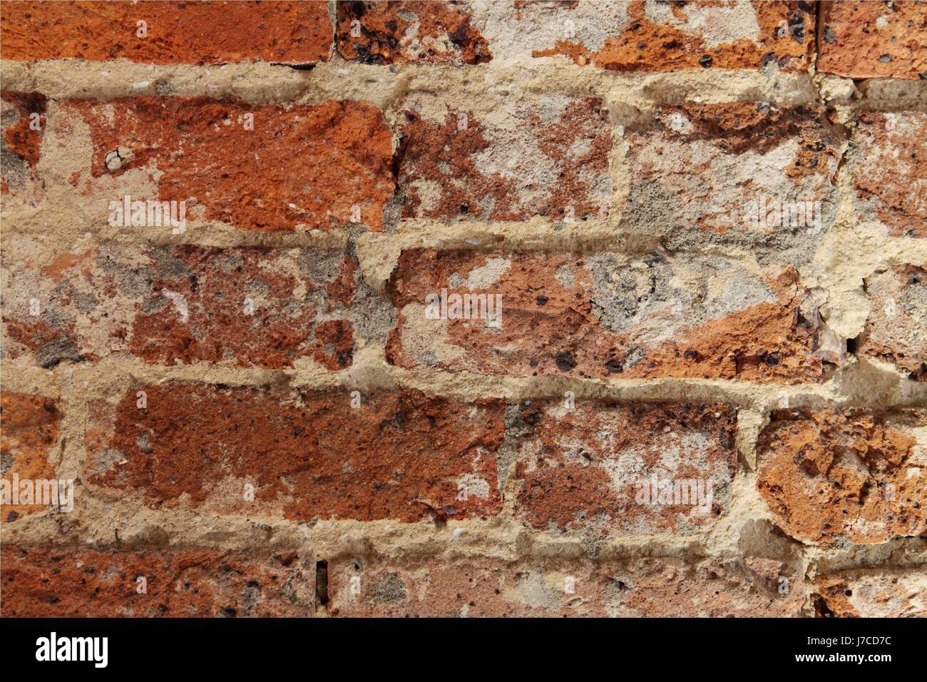 historical antique facade masonry clinker bricks old wall backdrop background Stock Photo
