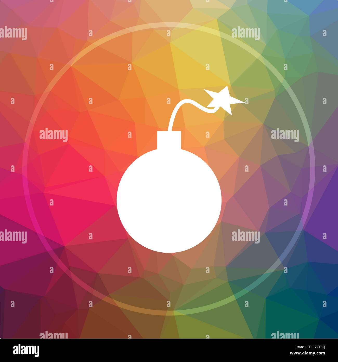 Bomb icon. Bomb website button on low poly background Stock Photo Alamy