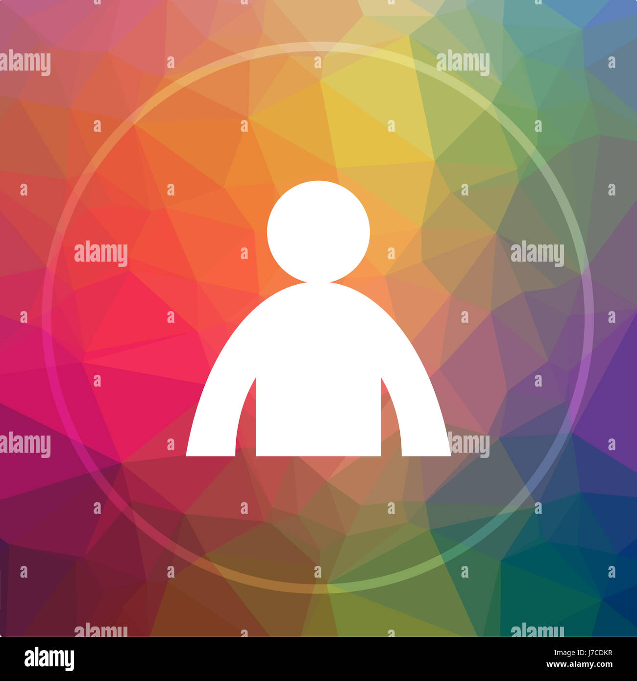 User profile icon. User profile website button on low poly background ...