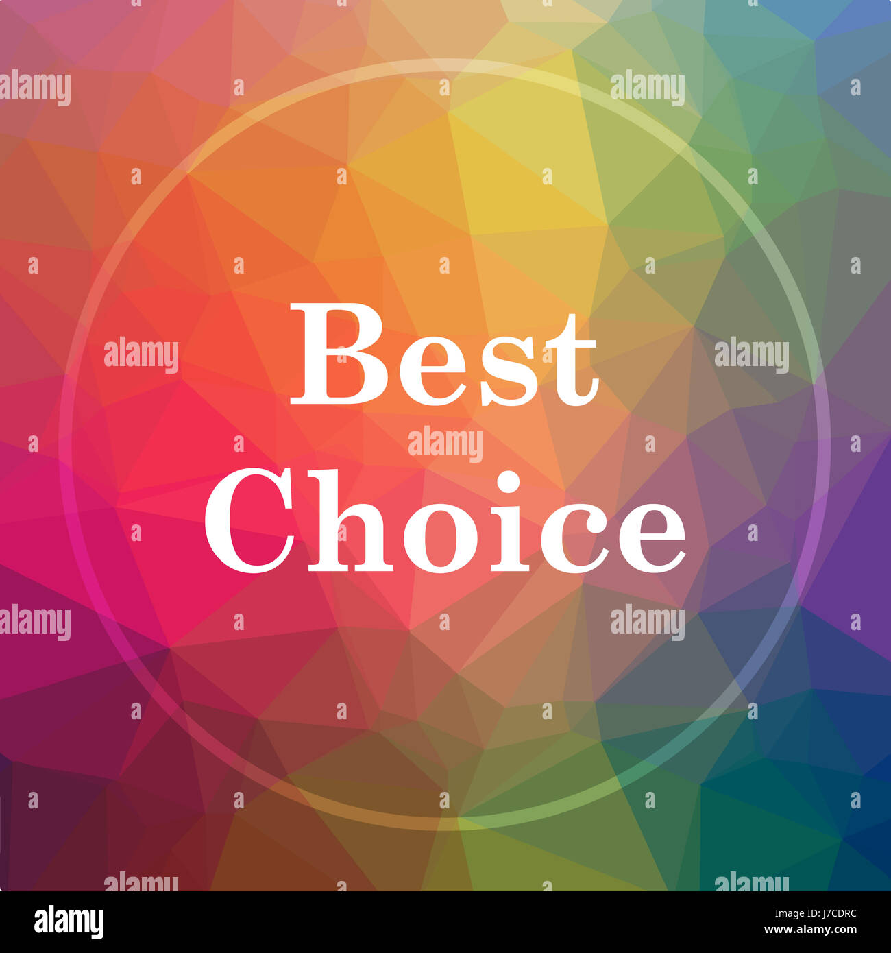 Best choice icon. Best choice website button on low poly background