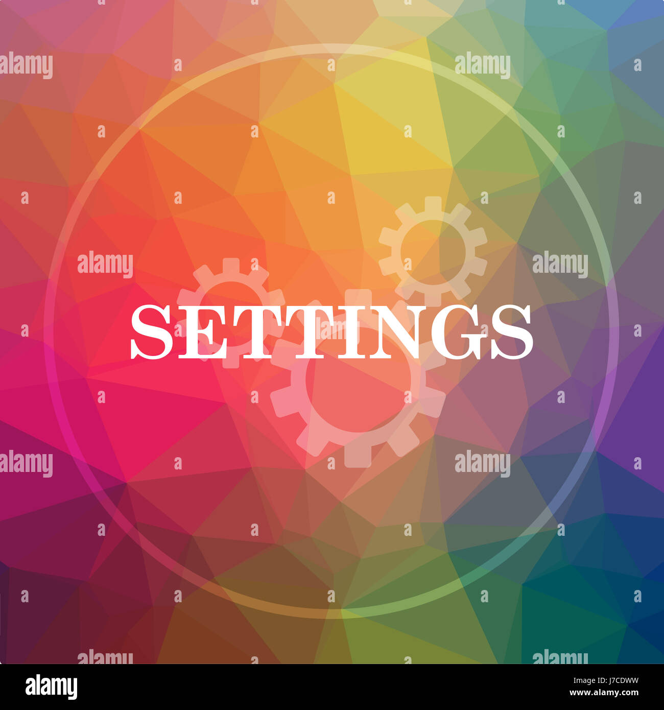 Settings icon. Settings website button on low poly background Stock ...
