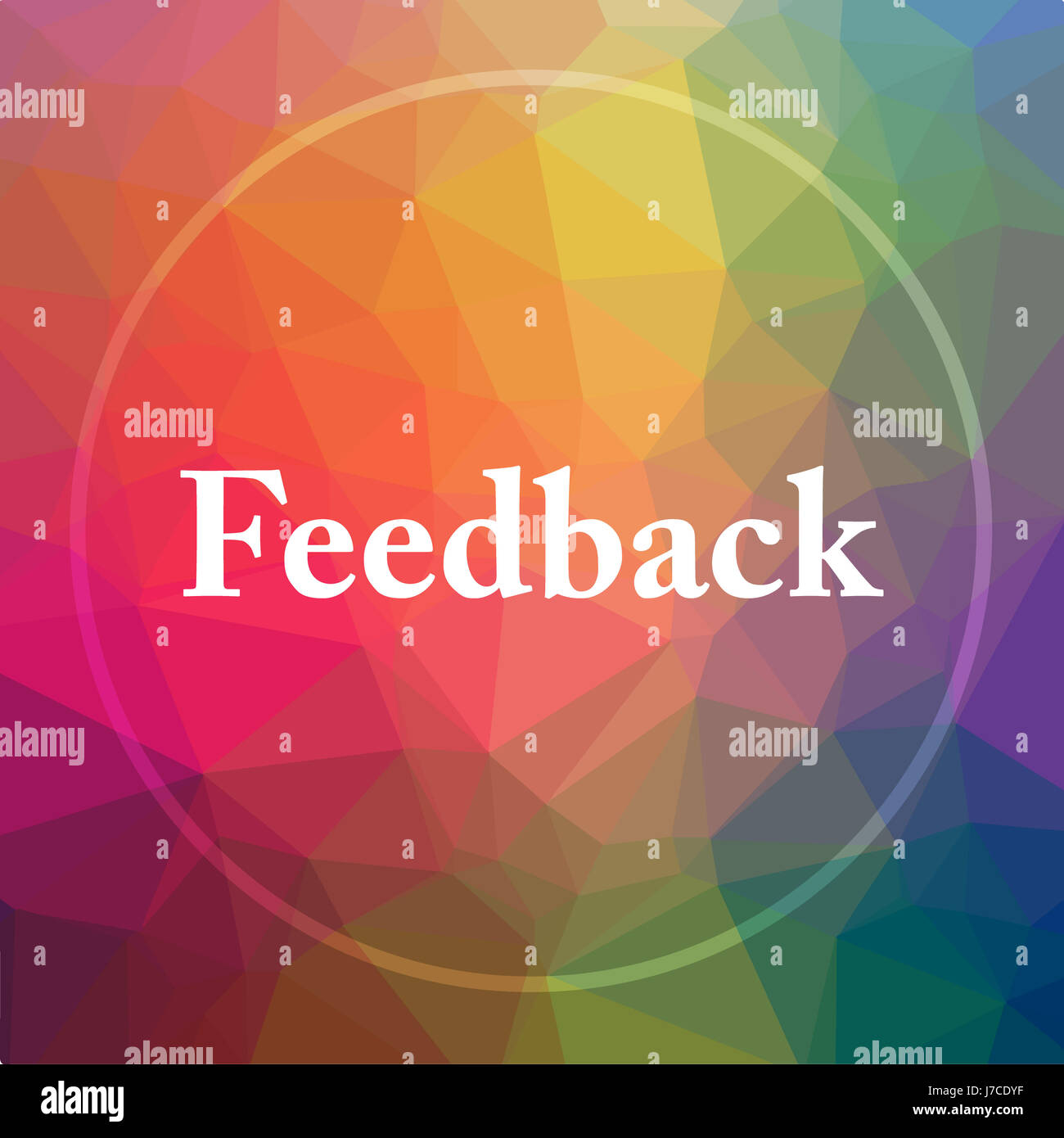 Feedback icon. Feedback website button on low poly background Stock ...