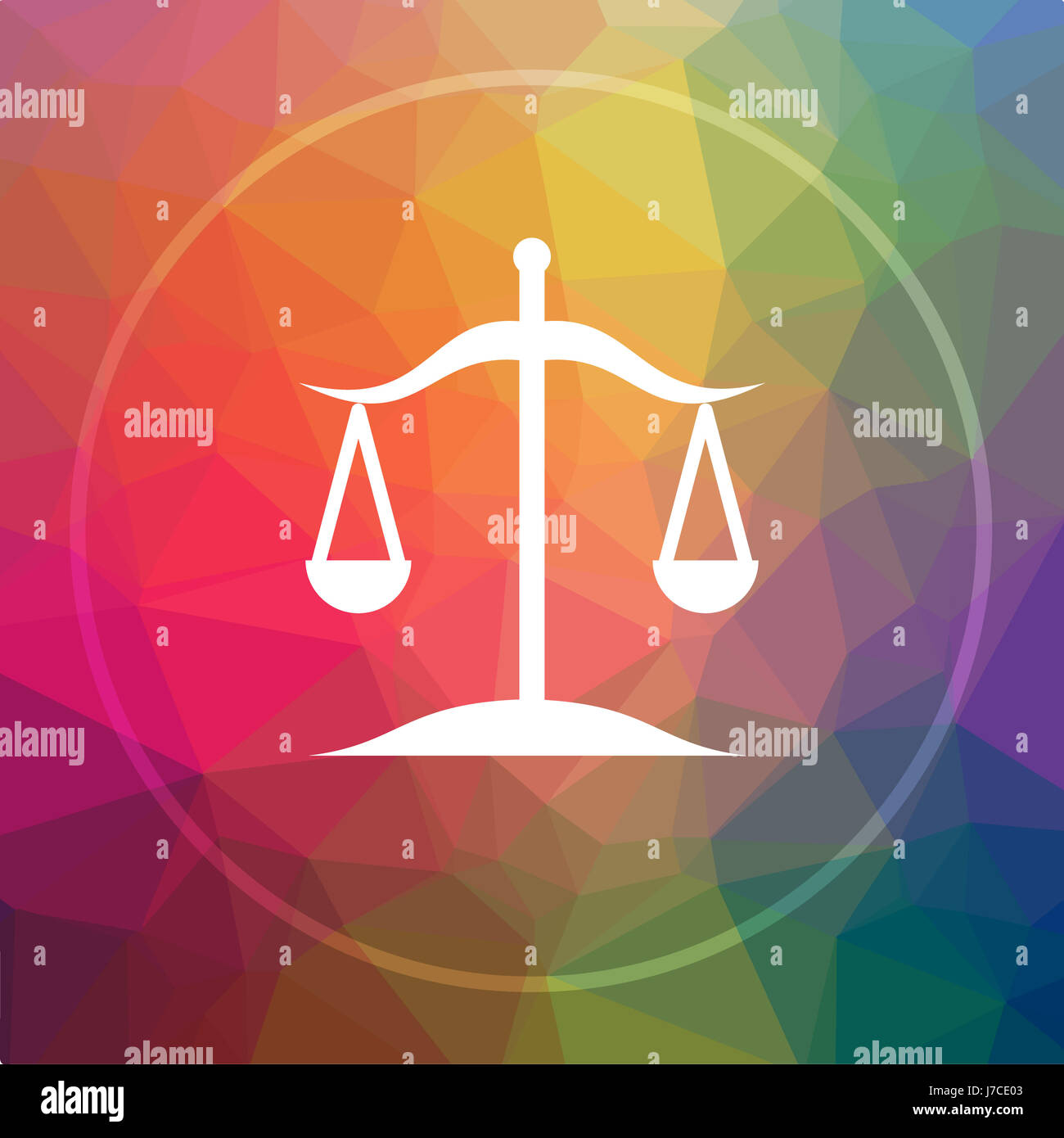 Balance icon. Balance website button on low poly background Stock Photo ...