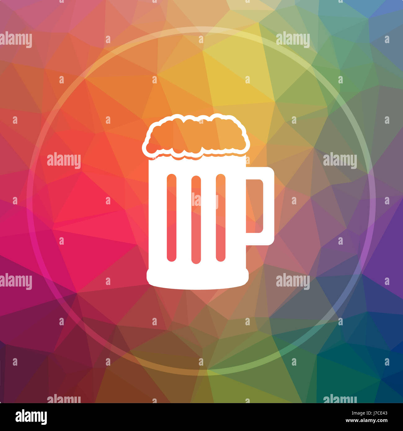 Beer icon. Beer website button on low poly background Stock Photo - Alamy