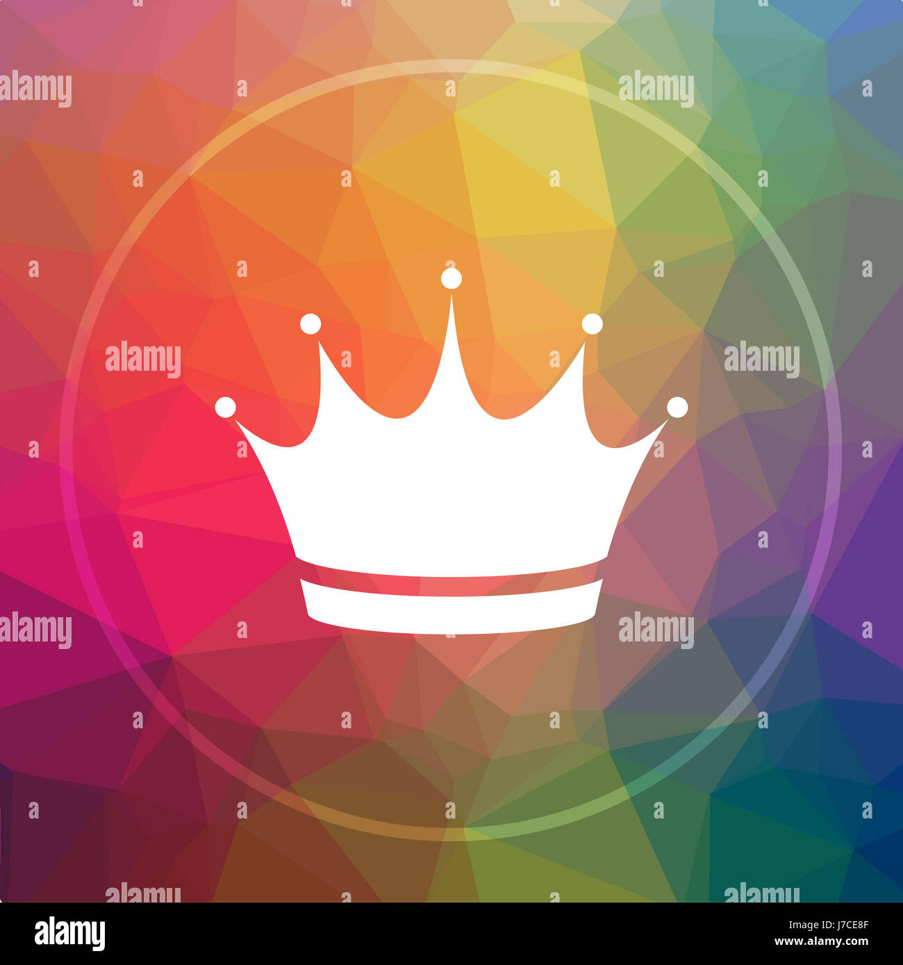 Crown icon. Crown website button on low poly background Stock Photo Alamy