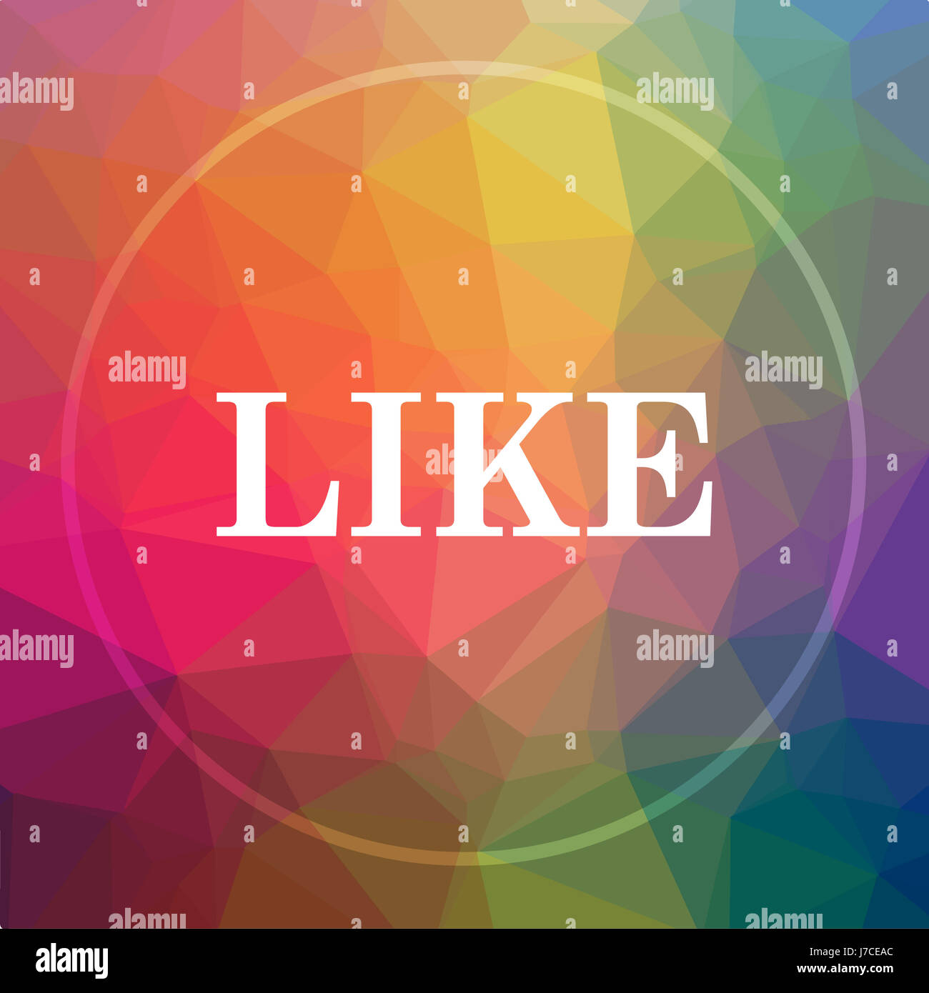 Like icon. Like website button on low poly background Stock Photo - Alamy